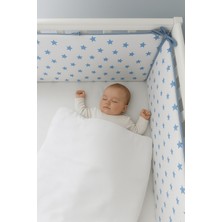 Jaju Baby Mavi Yıldız Tasarım Özel Ölçü Beşik Kenar Koruma ( 4 Kenar ) 80x130