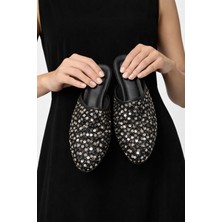 FootFrenzy Kadın Parlak Payet Detaylı Günlük Rahat Ev - Çeyiz - Bohça Ev Terliği