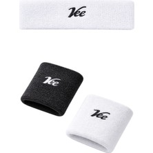 Vee Ter Emici Lüks Havlu Sporcu Bilekliği ve Saç Bandı Set