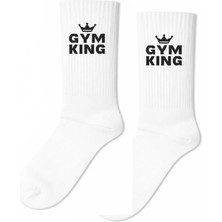 Carnaval Socks Gym Kıng Desenli Renkli Spor Çorap