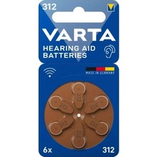 Varta Kulaklık Işitme Cihazı Pili NO:312 1.45V 6lı Paket