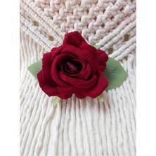 Minval Kadife Tek Gülden 8 cm Otomatik Metal Klipsli Toka