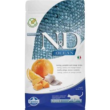 N&d Ocean Balkabaklı Ringa Balık ve Portakallı Yetişkin Kedi Maması 1,5 kg Tahılsız Balık Lezzeti