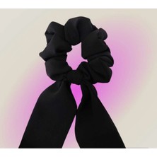 Minval Siyah Kuyruklu Scrunchie Simit Toka
