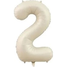 Party Express 34" Folyo Rakam 76CM "2" Krem / Cream