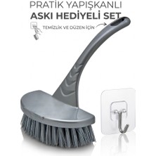 Primeaks Saplı Banyo ve Fayans Temizlik Fırçası + Pratik Yapışkanlı Askı Hediyeli Set