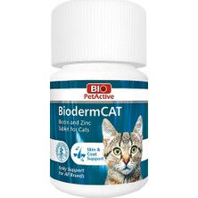 Bio PetActive Bio Pet Active Alcotes Biodermcat Kediler İçin Biotin ve Çinko Tableti 100 Tablet Parlak Tüy Desteği