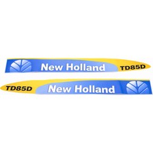 Peren Traktör New Holland TD85D Yan Yazı Takımı Kaporta Etiketi Sağ - Sol Kaput Sticker Seti