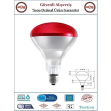 Şavk Isıtıcılı Kırmızı Ampul - Kümes Hayvanları Için Infrared Kızılötesi Isıtıcılı Lamba - 250 Watt