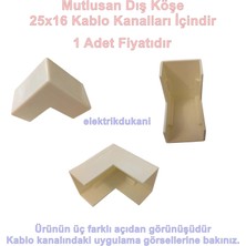 Mutlusan 25X16 Kablo Kanalı Dış Köşe Plastik Beyaz