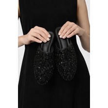 FootFrenzy Kadın Parlak Payet Detaylı Günlük Rahat Ev - Çeyiz - Bohça Ev Terliği