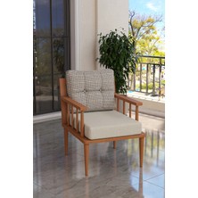 Kaktüs Avm Bahçe Balkon Koltuğu Masif Fırınlanmış Gürgen Ahşap Tek Kişilik Koltuk