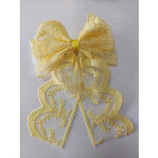 Minval Güpürlü 8 cm Otomatik Metal Klipsli Kuruklu Fiyonk Toka;