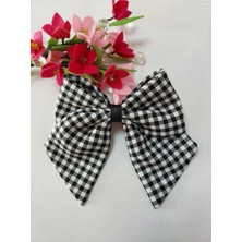 Minval Putikareli Kumaş Orta Boy 8 cm Otomatik Metal Klipsli Fiyonk Toka