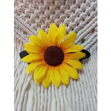 Minval Yapay Ayçiçeği Figürlü 8 cm Otomatik Metal Klipsli Toka