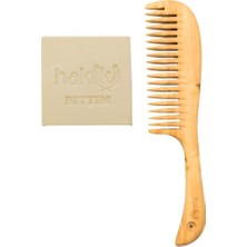 Hakiki Saplı Şimşir Tarak & Bıttım Sabunu Seti | Bıttım ve Yemeklik Zeytinyağı ile Doğal Saç ve Cilt Bakımı