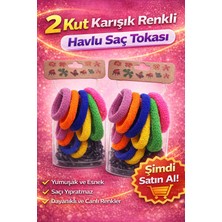 Uravas Store 6’lı 2 Paket Karışık Renkli Havlu Saç Tokası Yumuşak Elastik Dayanıklı Lastik Toka Seti