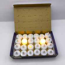 farissu Pilli LED Tealight Mum 24\'lü Ekonomik Paket - Sıcak Sarı Işık Dekor Mum