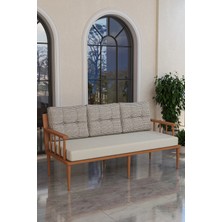 Kaktüs Avm Bahçe Balkon Koltuğu Masif Fırınlanmış Gürgen Ahşap 3 Kişilik Koltuk