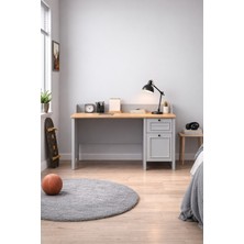 Sarmobi Taiga Çekmeceli Çalışma Masası 120X87X65 cm Buz Gri - Retro Tasarım