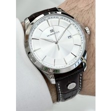 Momentus Su Geçirmez Orijinal 2 Yıl Garantili Beyaz Kadran Deri Kordon Erkek Kol Saati ILKKC361S-02KS