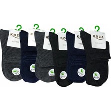Koza Kadın 6'lı Bambu Düz Kolej Çorap