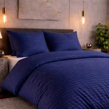 Bella Home Çift Kişilik Çizgili Saten Nevresim Takımı | Konforlu & Şık | Yumuşak ve Parlak Doku