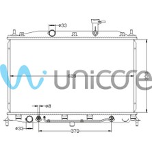 Unıcore Su Radyatörü Hyundaı Accent Era 1.4, 1.6 2006+ Benzinli Otomatik 370*628 /25310-1E100