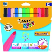 Bic Visa Yıkanabilir 12'li Jumbo Keçeli Boya Kalemi Çocuklar İçin Ergonomik Tasarım ve Renkli Seçenekler