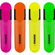 Kores Bright Liner Plus 4'lü Set Fosforlu Kalem (10'lu Ekonomik Paket)