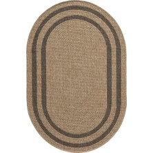 Seyran Halı India Hasır Görünümlü Oval Halı 668 Siyah