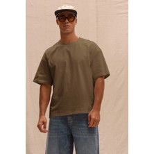 Tarz Cool Erkek %100 Organik Pamuklu Kalın Dokulu Comfort Fit Bisiklet Yakalı T-Shirt