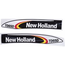 Peren Traktör New Holland TD65D Yan Yazı Takımı Siyah Tip Kaporta Etiketi Sağ - Sol Kaput Sticker Seti