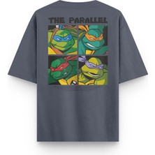 Overoz Ninja Turtles Ninja Kaplumbağalar Sırt Baskılı Yarı Oversize Unisex T-Shirt 1302