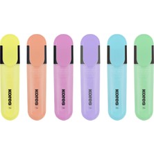 Kores Bright Liner Plus Pastel 6'lı Set Fosforlu Kalem (10'lu Ekonomik Paket)