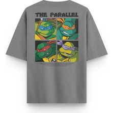 Overoz Ninja Turtles Ninja Kaplumbağalar Sırt Baskılı Yarı Oversize Unisex T-Shirt 1302