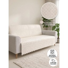 Btf Home Kaymaz Süngerli Koltuk Örtüsü 160X205 Tuğla Desenli 4 Mevsim Kullanışlı Makinede Yıkanabilir