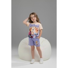 Yağmur Giyim Pjkskt Frou Desenli Şortlu Kız Çocuk Kısa Kol Takım 6592