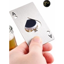 Iskambil Kartı Tasarımlı Metal Şişe Açacağı – Paslanmaz Çelik Bira & Soda Açacaği