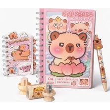 Munis Capybara Defter Seti Spiral | Kırtasiye Seti | A5 Defter + A7 Bloknot + Versatil Kalem + Silgi + Kalemtraş