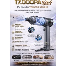 Kılıforyum 17000PA 2in1 Araç Içi Süpürge Üfleme Fonksiyonlu 6000MAH Kablosuz Mini Vakum