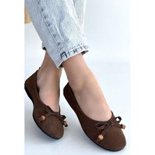 Erbilden Cear Kahverengi Deri Tozu Süet Babet Ayakkabı