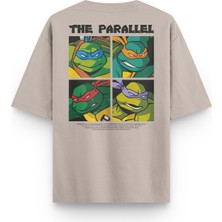 Overoz Ninja Turtles Ninja Kaplumbağalar Sırt Baskılı Yarı Oversize Unisex T-Shirt 1302