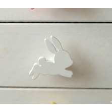 Baylin 3D Tavşan Figürlü Dolap Kulpu - Çocuk Odası Modern ve Şık - Tekli (30MM Vida ve Somun Dahil)