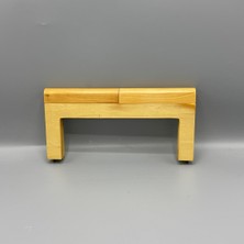 Aynalı 25 cm Düz Ahşap Burs - Ham