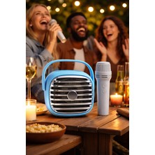 Telkur KTS-1943 Taşınabilir Karaoke Hoparlörü | Kablosuz Mikrofonlu | Bluetooth & USB Destekli Mavi