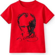 Kral Bebe Atatürk Baskılı Çocuk Tişört – Kırmızı