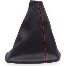 Mercedes W124 Kasa E200  Uyumlu Vites Körüğü Siyah Deri Kırmızı Dikiş