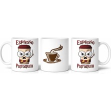 Espresso Patronum Baskılı Porselen Kupa Bardak | Komik Kahve Kupası | Kahve Severlere Hediye 330 ml