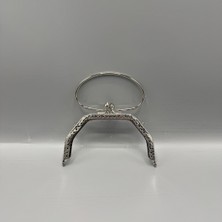 Aynalı 12,5 cm Tutmalı Lüks Cüzdan Klipsi Gümüş